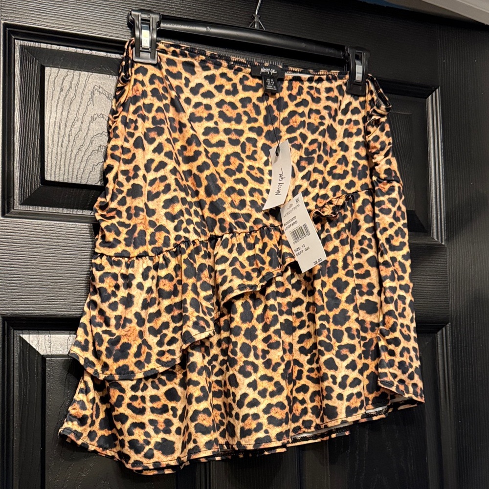 Nasty Gal Animal Print Asymmetrical Skirt